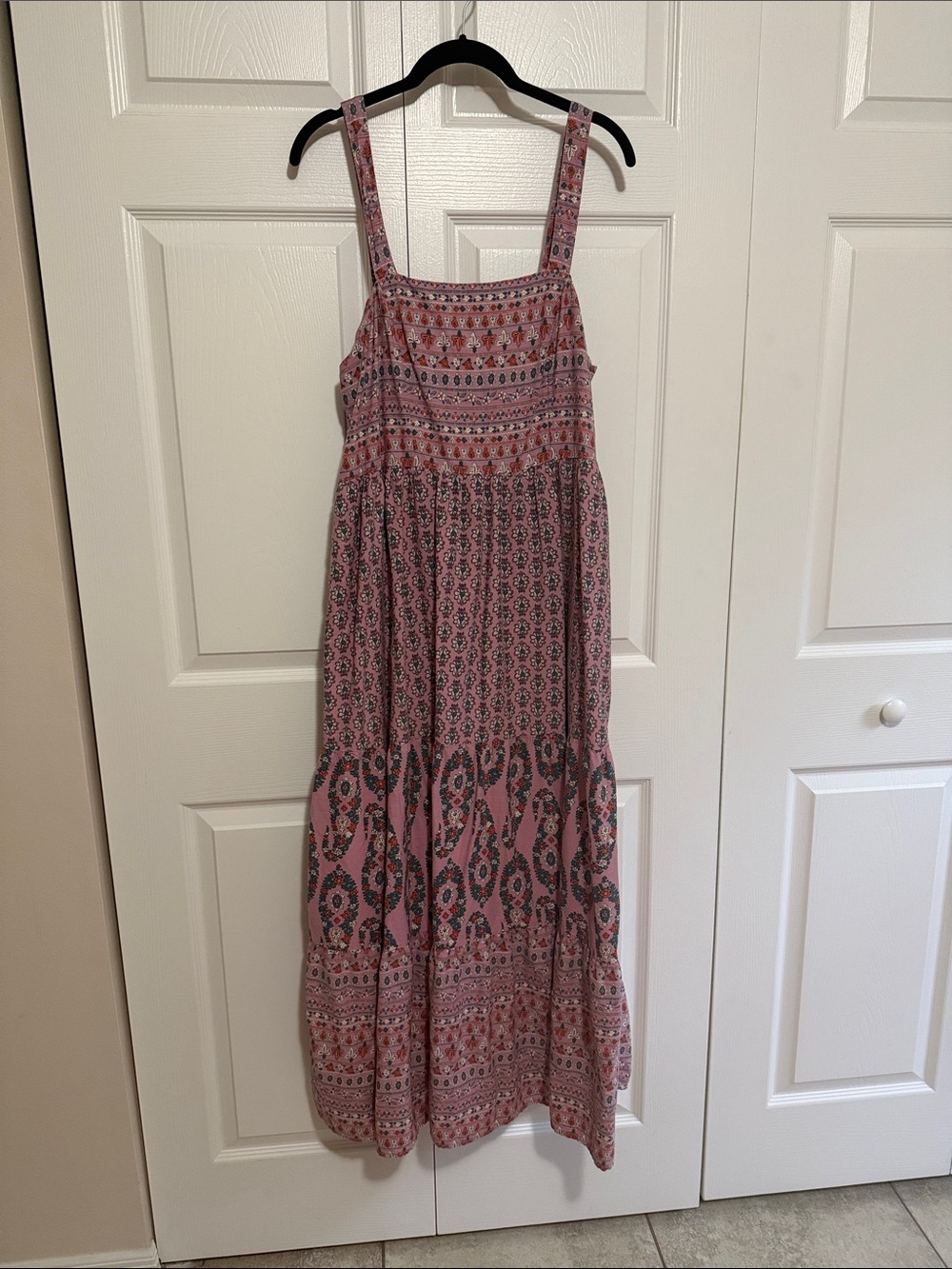 Knox Rose Pink Printed Maxi Sundress with Spaghetti Straps